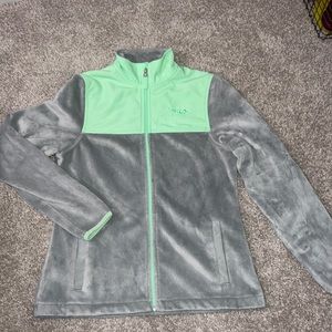 Grey and Green Fila Sport Jacket